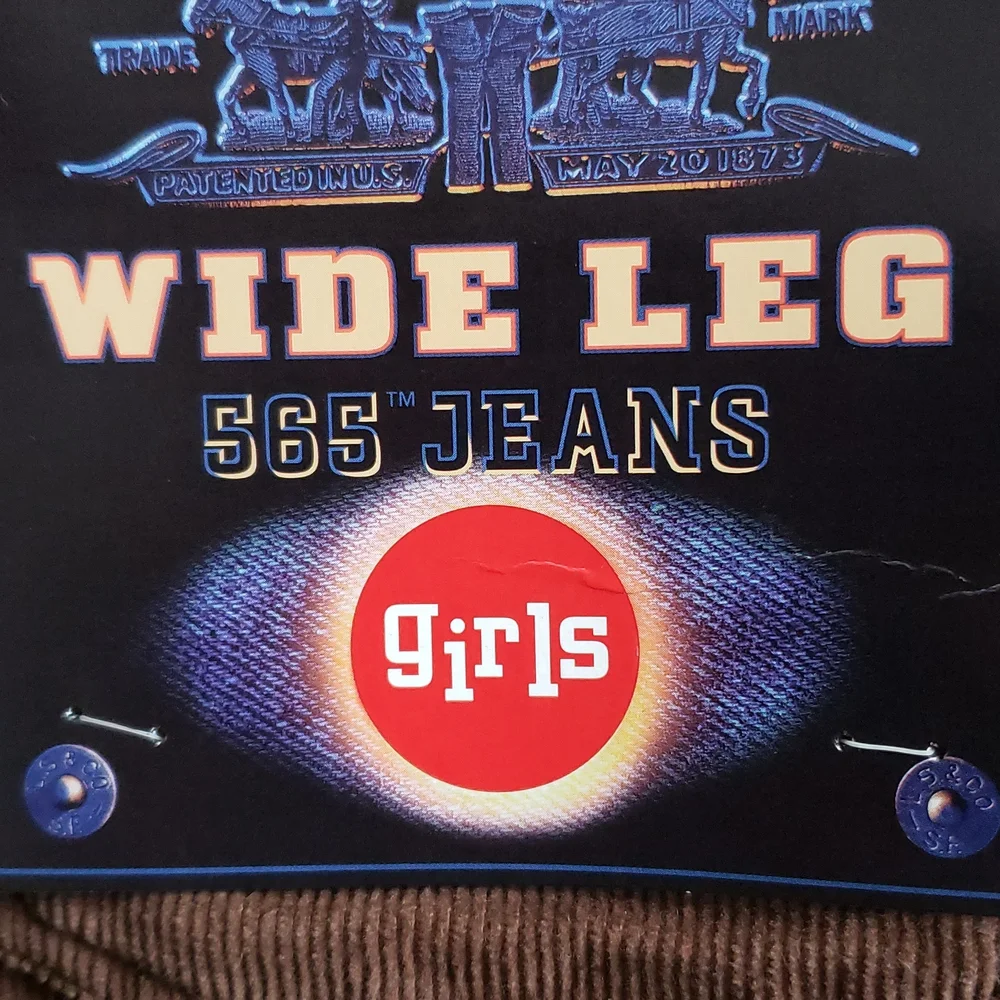 Levi's NEW 565 Wide Leg Jeans Girls Slim Microvelvet Cotton RARE! Made in USA